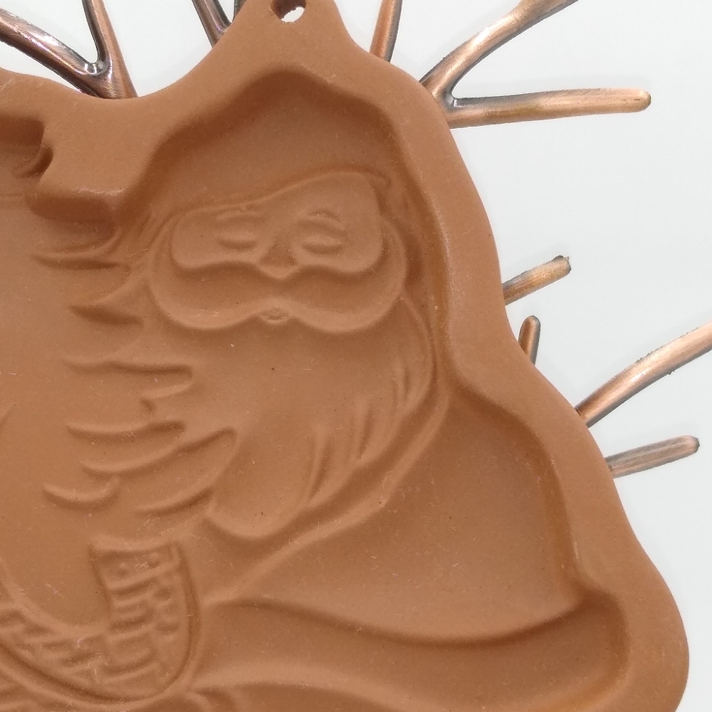 Longaberger Kriss Kringle Santa Cookie Mold 1991 Vintage Earthenware Christmas - Picture 2 of 12
